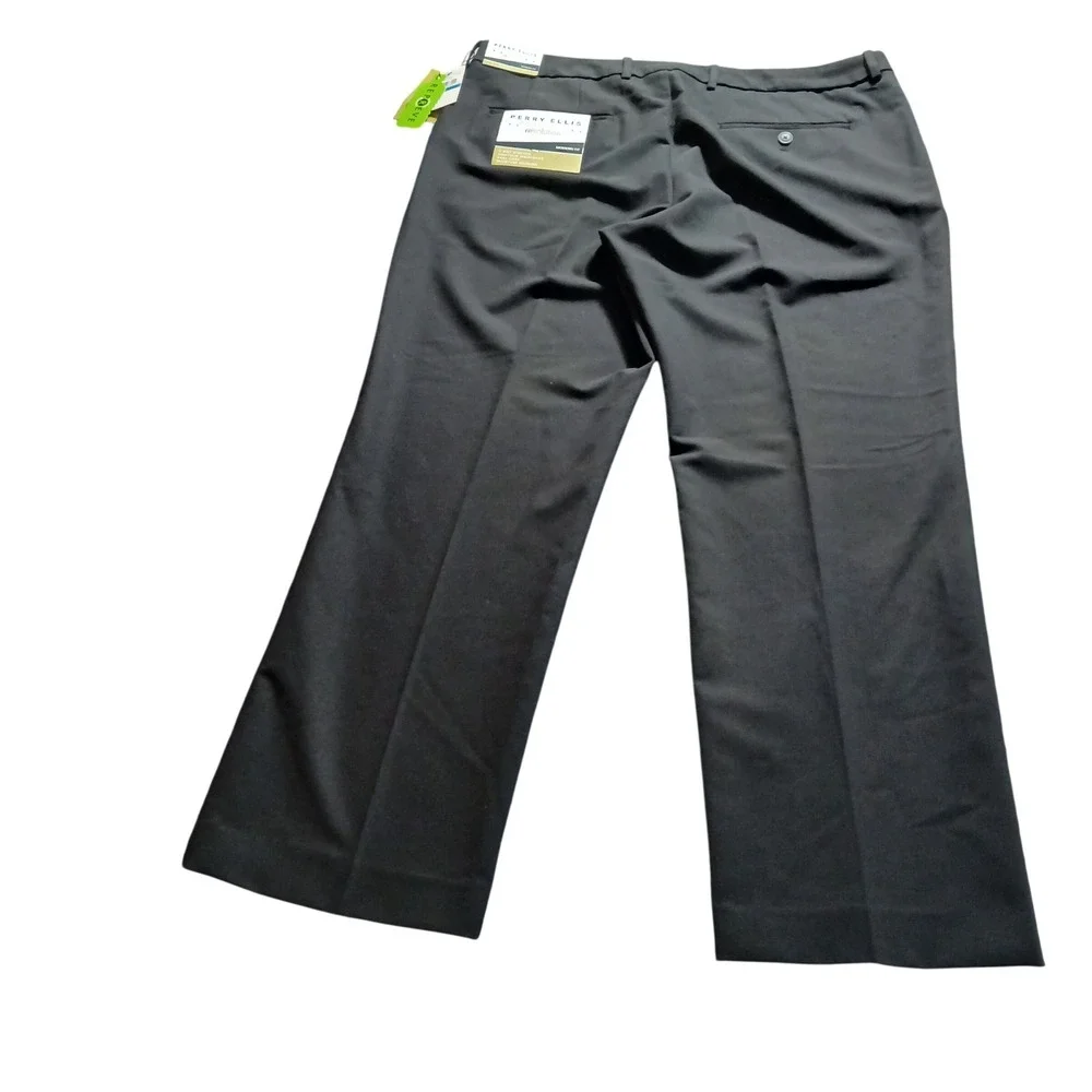 Perry Ellis Portfolio ResolutionModern Fit Black DressPantsMens36x29 4WayStretch